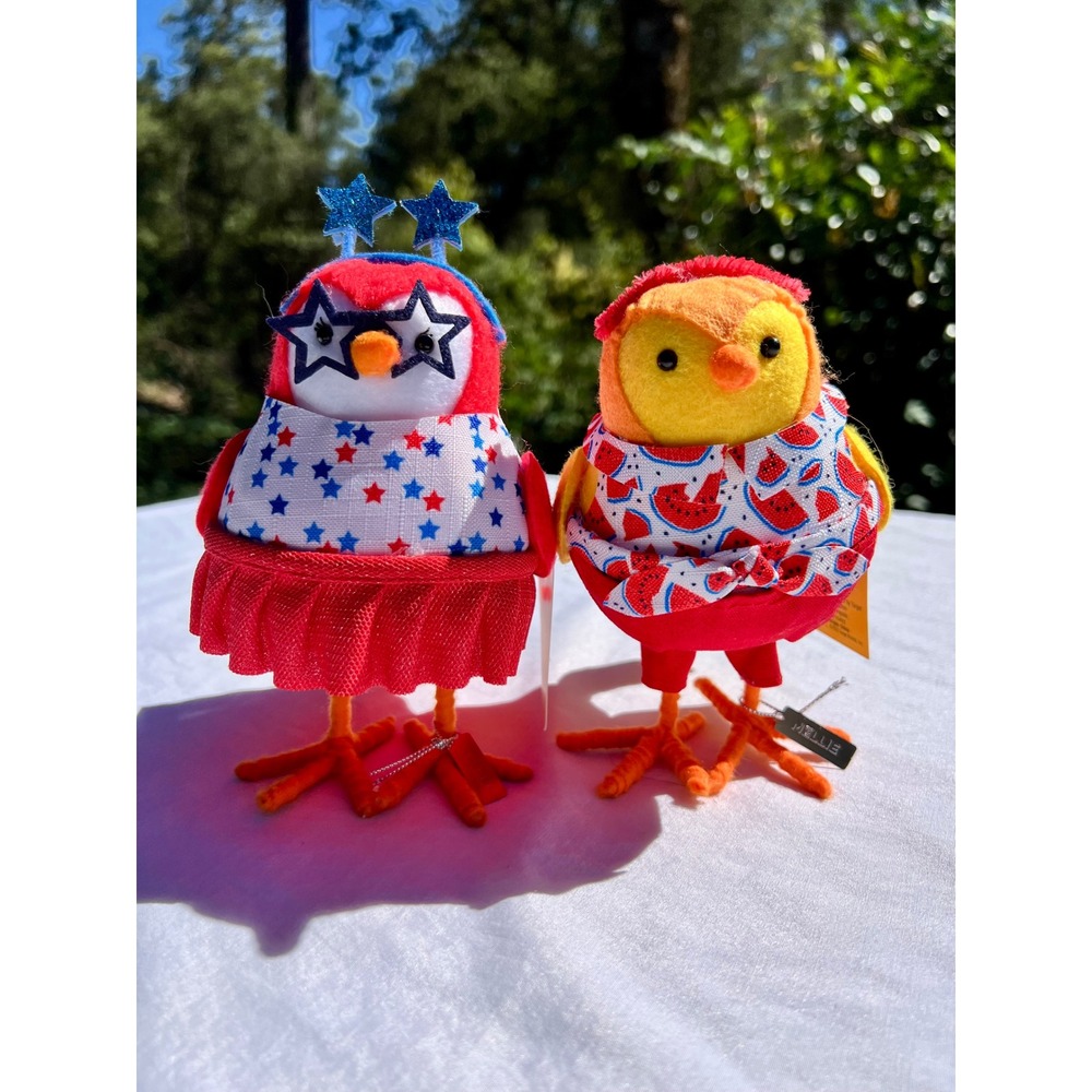 Target Sun Squad Featherly Friends Birds Starla and Mellie Summer Patriotic Set